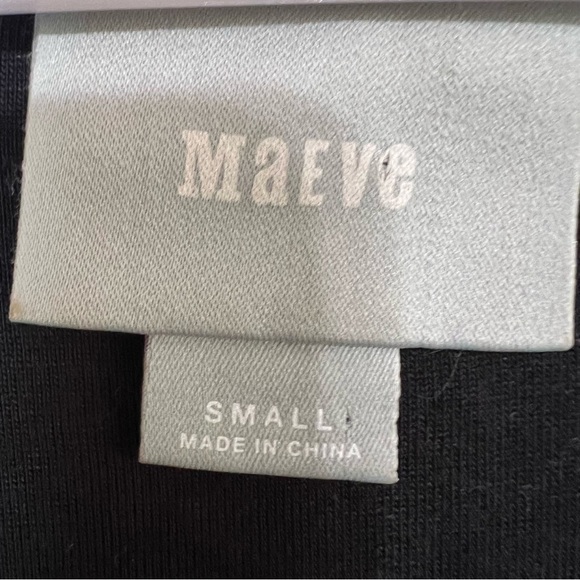 Maeve Anthropologie Balloon Sleeve Black White Knit Mini Dress Tunic Boxy Size S - Picture 6 of 7